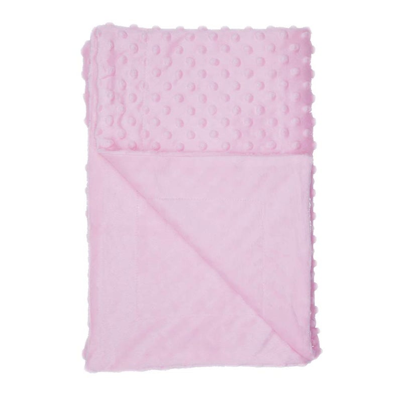 Annlaite Unisex Children's Baby Quilt Soft Baby Blanket Minky Dot- Sherpa Fleece Baby Blanket 30 by 40 Inch Pink - Image 1